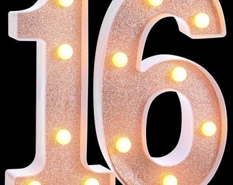Sweet 16 LED Number Lights, Party Decorations