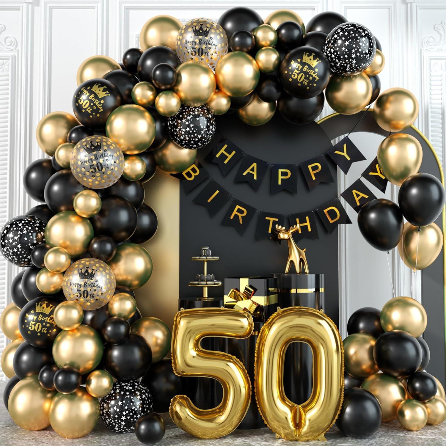50th Birthday Balloon Garland Kit - Etsy, image size:1500x1500
