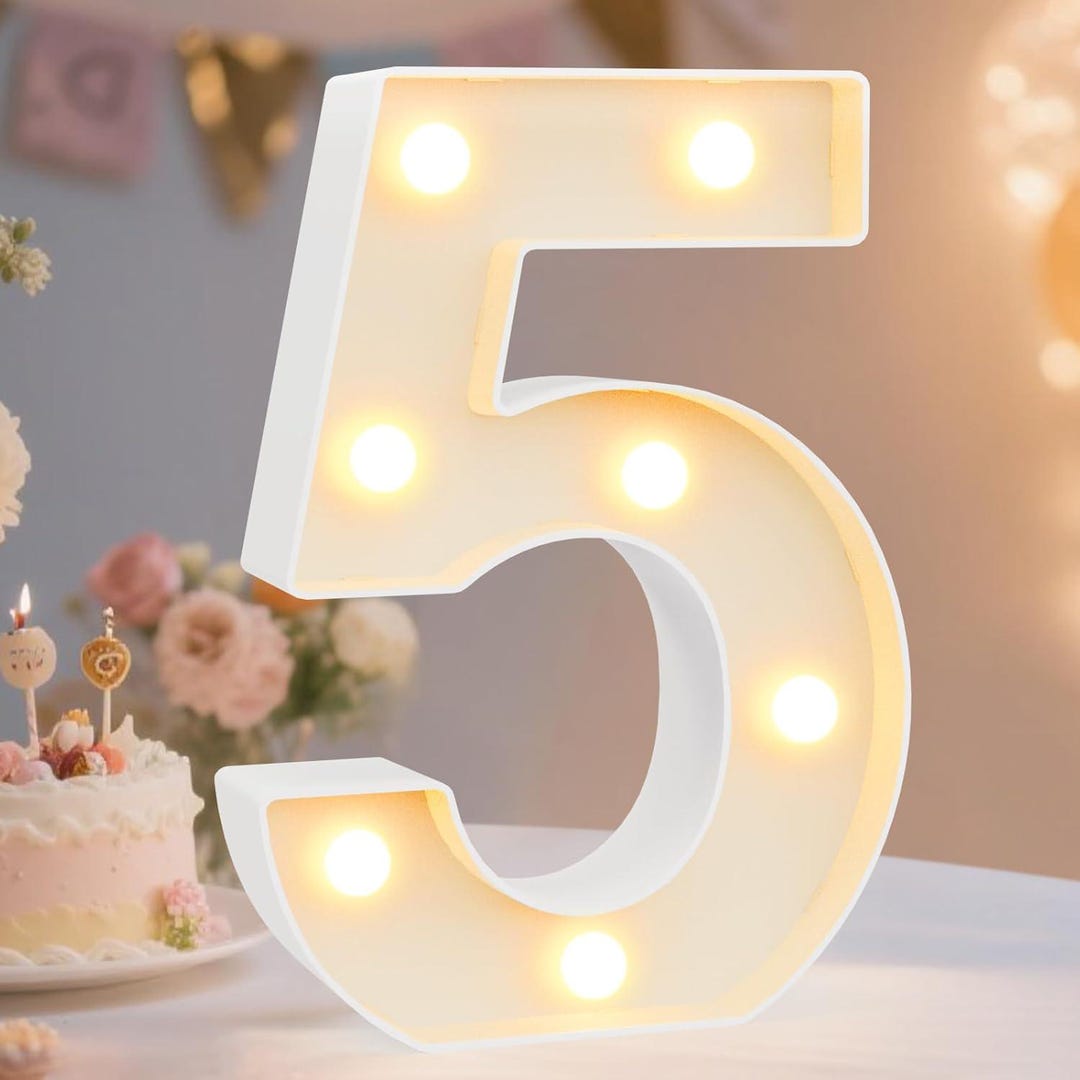 Led Numberd Letters Decorative LED Light up Number Letters, White Plastic Marquee Lights ...