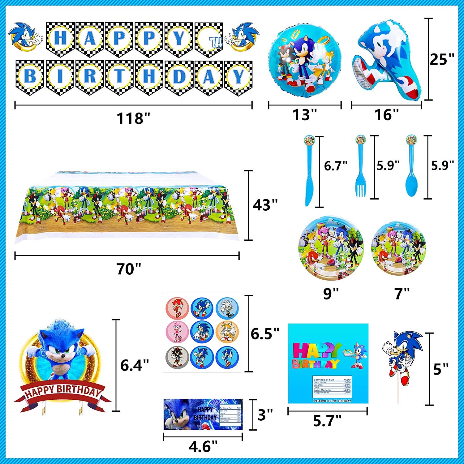 Sonic The Hedgehog Party Supplies146pcs Birthday Party | Etsy