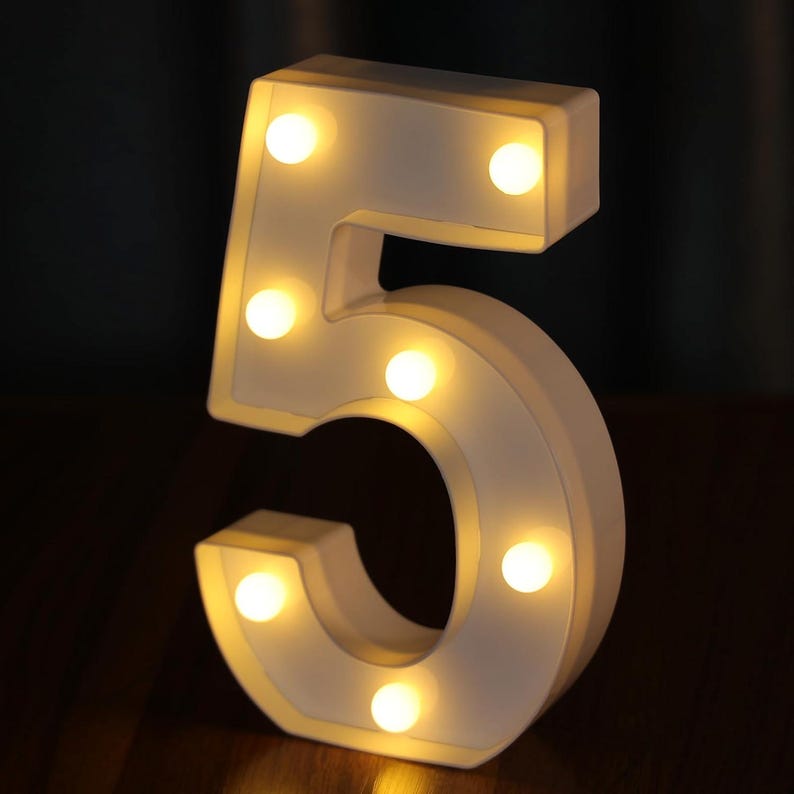 Led Numberd Letters Decorative LED Light up Number Letters, White Plastic Marquee Lights ...
