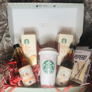 PERSONALISED STARBUCKS COFFEE Hamper | Kit | Gift basket | Birthday | Reusable cup | Get well soon gift | Travel mug |Easter  |