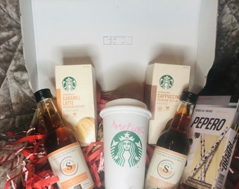 PERSONALISED STARBUCKS COFFEE Hamper | Kit | Gift basket | Birthday | Reusable cup | Get well soon gift | Travel mug |Easter  |