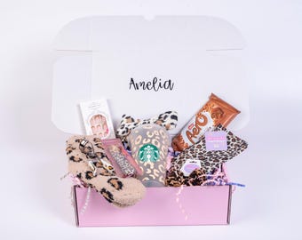 PERSONALISED LEOPARD PRINT hamper |Starbucks | Cheetah print | Luxury | Gift basket | Reusable cup | Get well soon | Birthday | mothers day