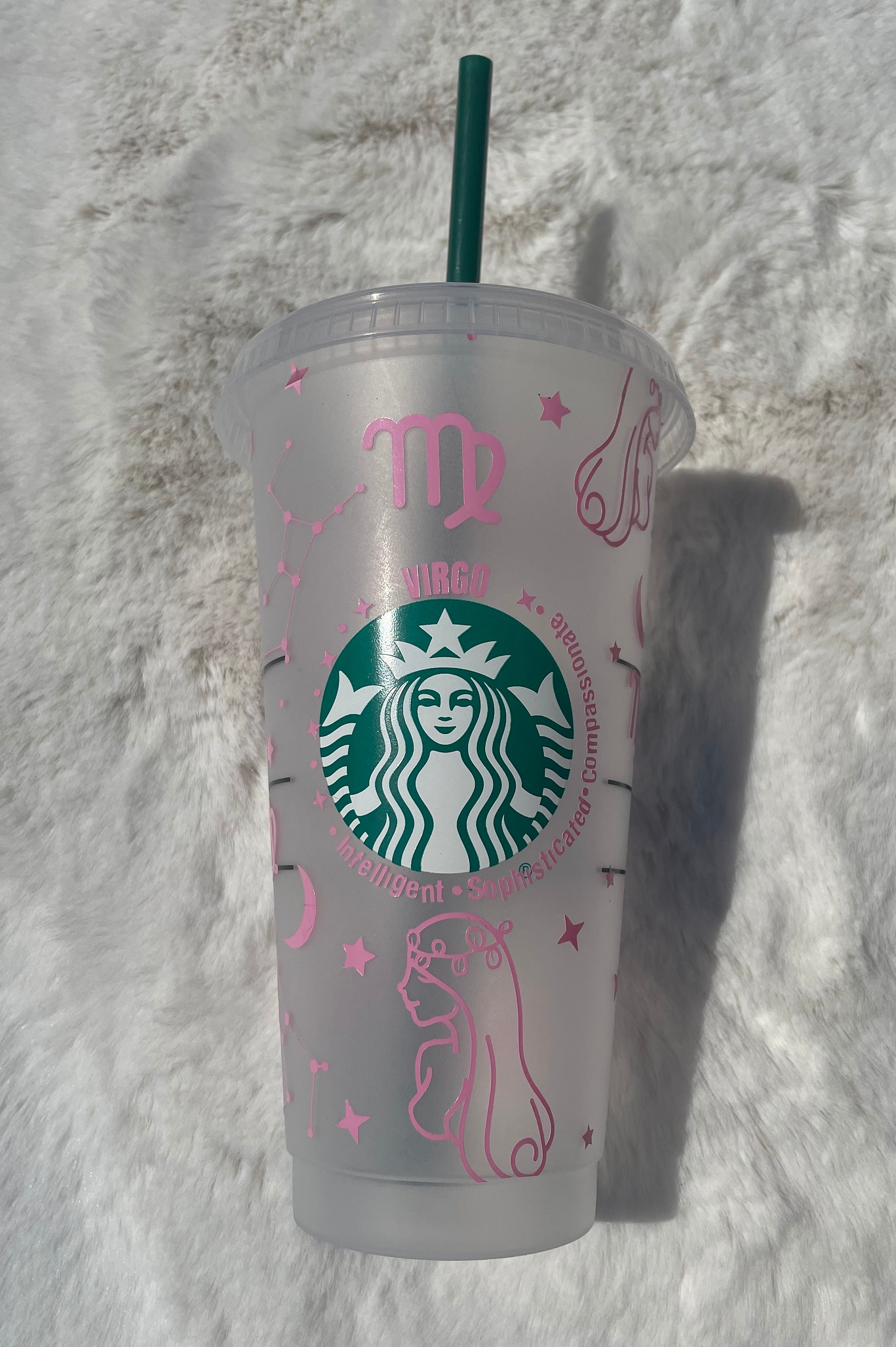 Pink Virgo Star Sign Starbucks Cup 