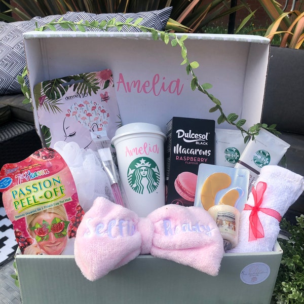 PERSONALISED STARBUCKS HAMPER |  Luxury pamper | Gift basket | Get well soon | Birthday gift | Present | Girls | Easter | Coffee |