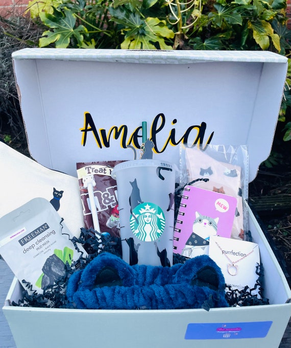 CAT HAMPER Kitten Starbucks Cup Luxury Iced Coffee Gift Basket