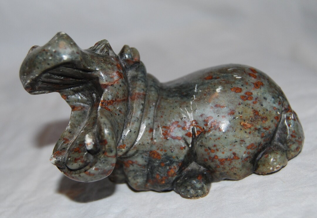 Vintage Soapstone Hippo Etsy
