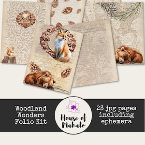 Woodland Junk Journal Kit: Printable Ephemera, Nature Theme (Digital Download)