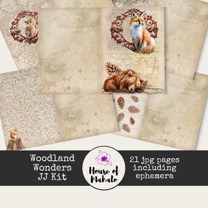 Woodland Junk Journal Kit: Printable Ephemera, Nature Theme (Digital Download)