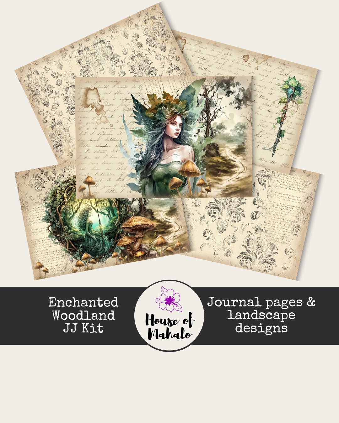 Enchanted Woodland Junk Journal Kit: Printable Fairy Papers (digital ...