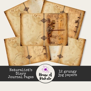 Das Tagebuch des Naturforschers - Botanisches Junk Journal Kit - Printable | Digitales Junk Journal Papier | Druckbares Papier | Junk Journal Versorgung