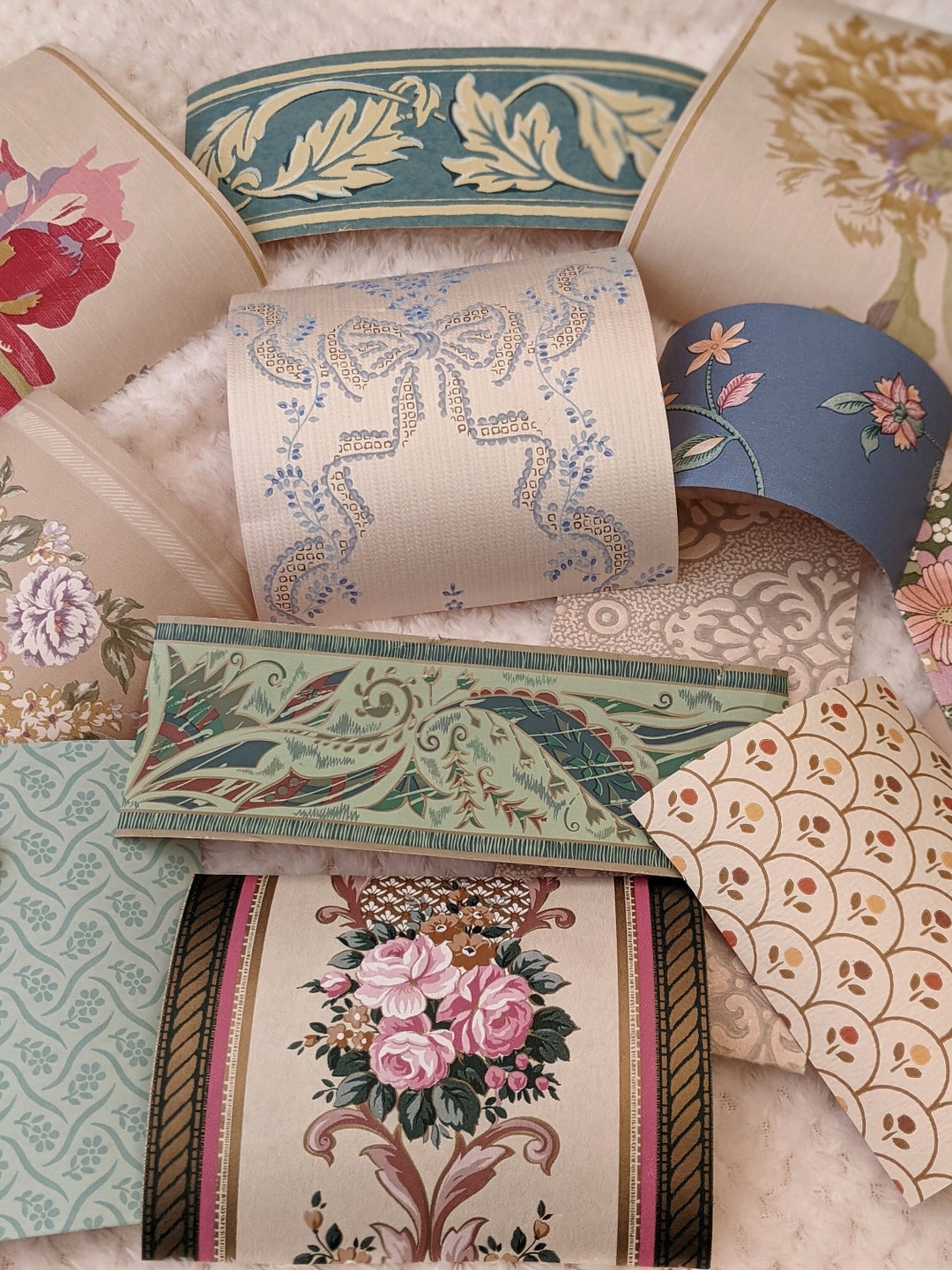 Vintage Wallpaper Scraps Assorted Vintage Paper Scraps Vintage Junk