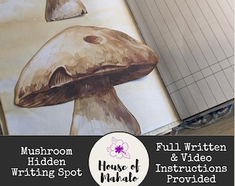Mushroom Hidden Journaling Spot: Printable Junk Journal Ephemera (Digital Download)