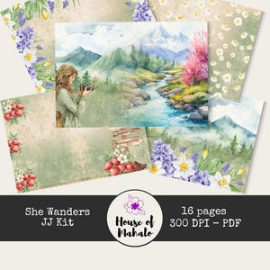 Forest Junk Journal Kit: She Wanders Printable Papers (Digital Download)