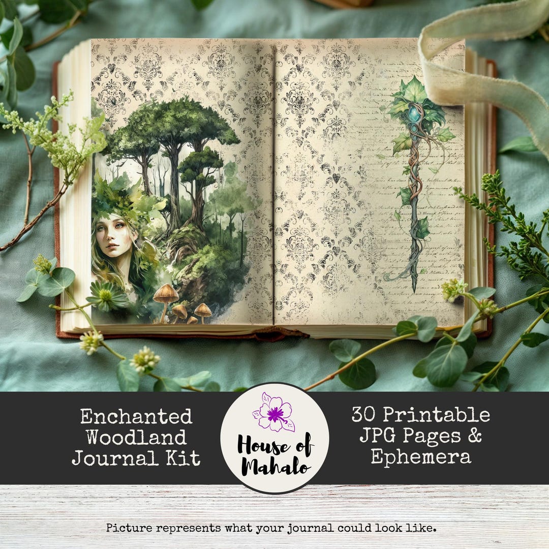 Enchanted Woodland Junk Journal Kit: Printable Fairy Papers (digital ...