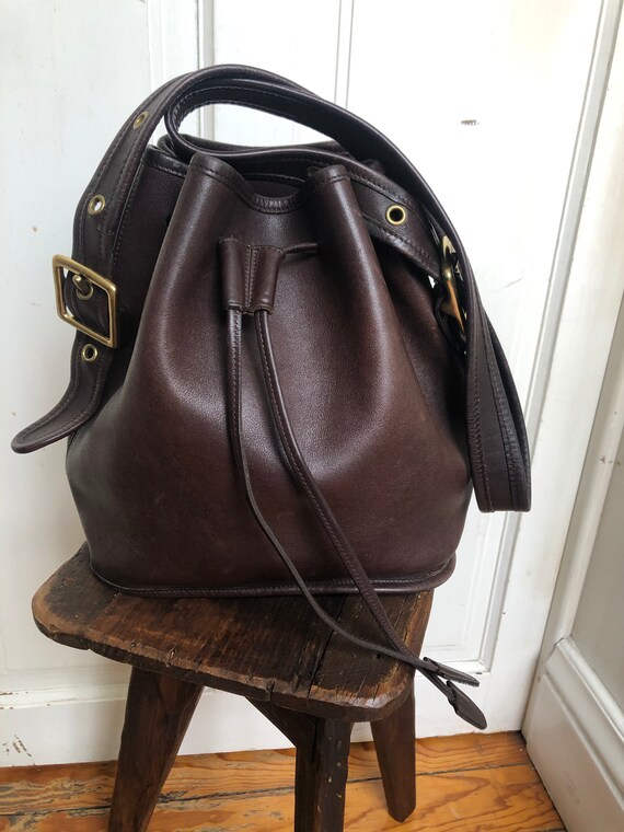 VINTAGE COACH bucket shoulder bag Large
