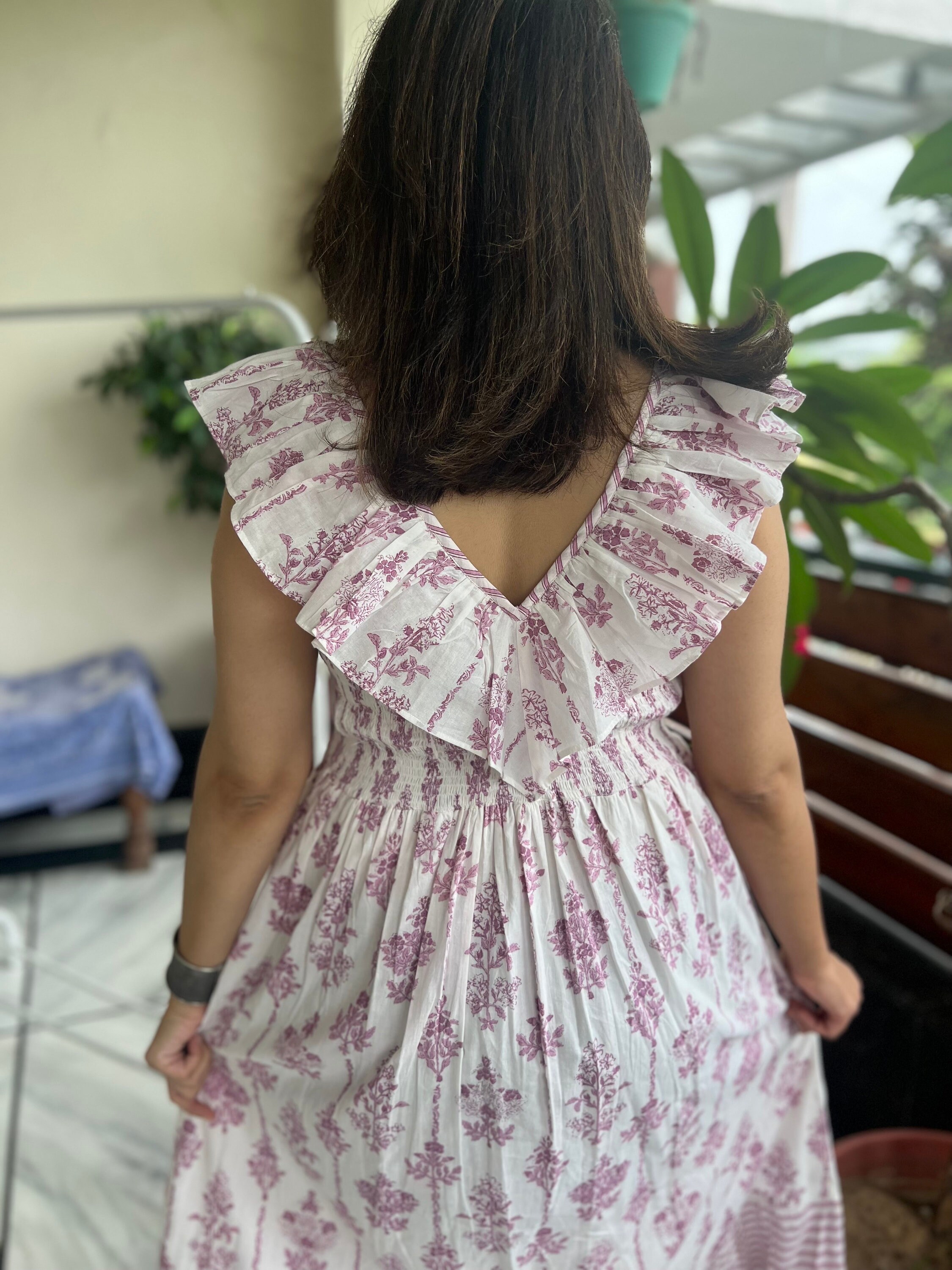 Summer Midi Dress Spring Cotton Floral Dress