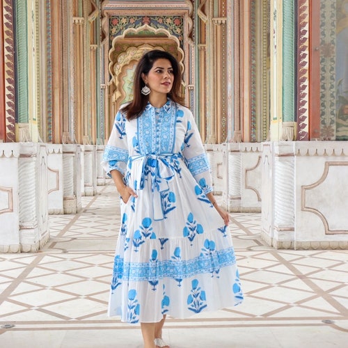 cotton printed dress designs Beautiful casual cotton printed dress