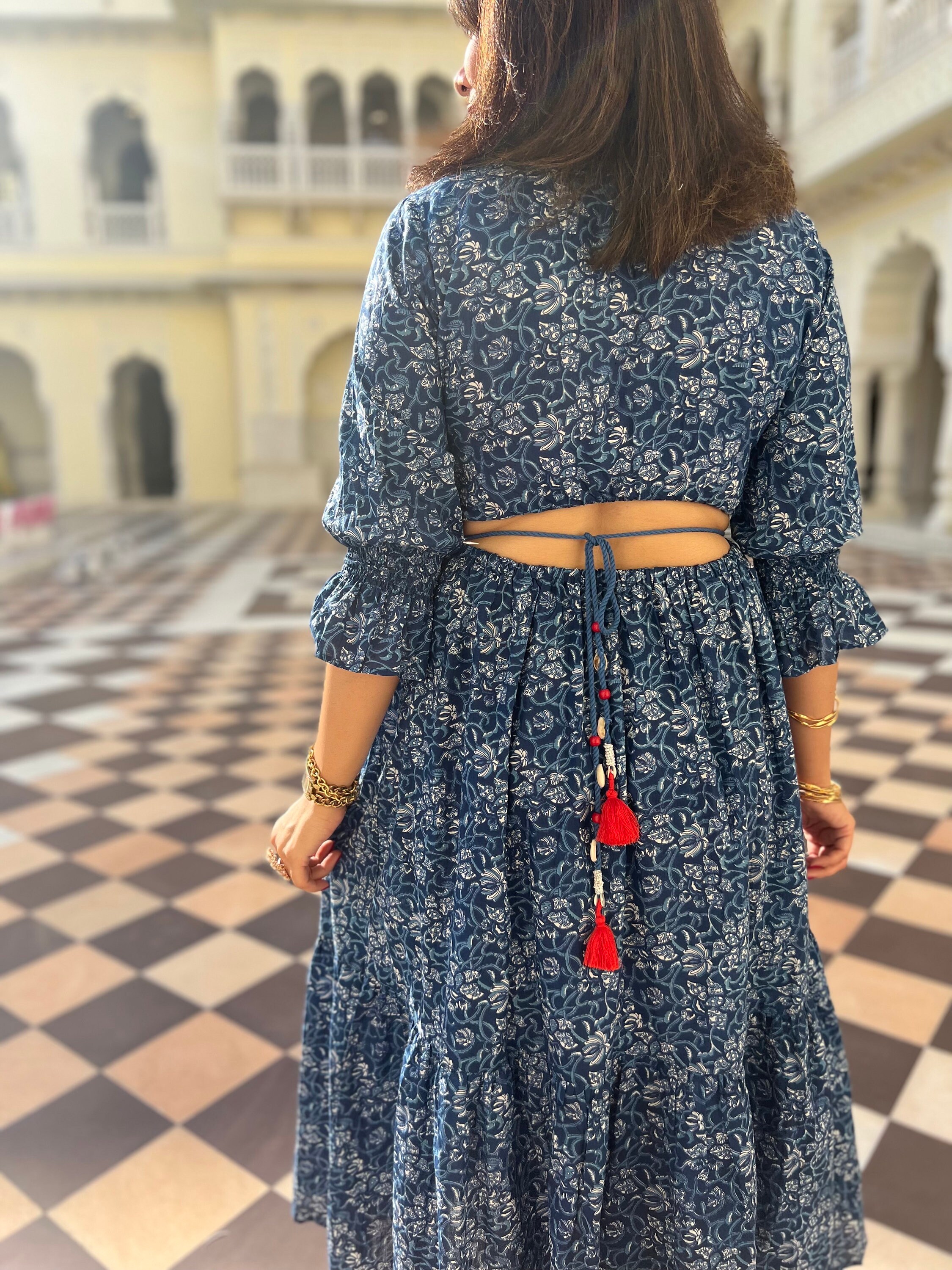 white christmas dresses Baltic Born Womens Biscayne Maxi Dress | Indigo Print