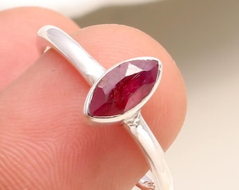 Ruby Ring, 925 Sterling Silver Ring, July Birthstone Ring, Handmade Ring, Natural Gemstone Jewellery, Ring For Women