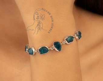 Rare Multi Tourmaline Bracelet, Gemstone Bracelet, Link Chain Bracelet, 925 Sterling Silver Jewelry, Anniversary Gift, Bracelet For Mother