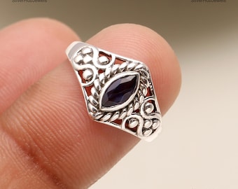 Handmade Natural Tanzanite Ring, Blue Gemstone Ring, Cluster Ring, 925 Sterling Silver Jewelry, Anniversary Gift, Ring For Girl Friend