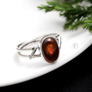 Exquisite Fire Agate Ring, Gemstone Ring, Brown Statement Ring, 925 Sterling Silver Jewelry, Birthday Gift, Ring For Her