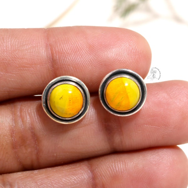 Exquisite Bumble Bee Earrings, Gemstone Earrings, Yellow Stud Earrings, 925 Sterling Silver Jewelry, Anniversary Gift, Earrings For Her