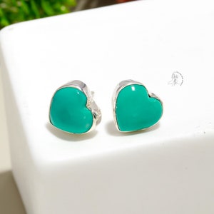 100% Natural Turquoise Earrings, Gemstone Earrings, Blue Stud Earrings, 925 Sterling Silver Jewelry, Wedding Gift, Earrings For Best Friend
