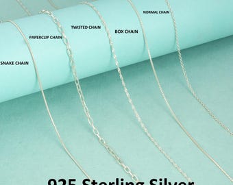 925 Silver Chain Layering Necklace Wholesale Dainty Simple Silver Cable Chains