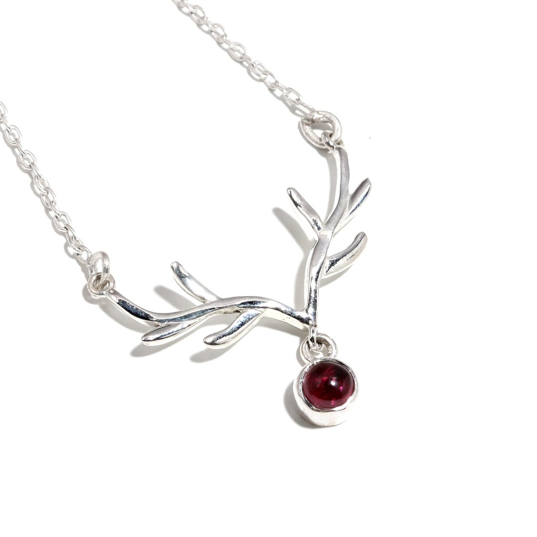 100% Genuine Red Garnet Necklace, Gemstone Necklace, Red Chain Necklace ...