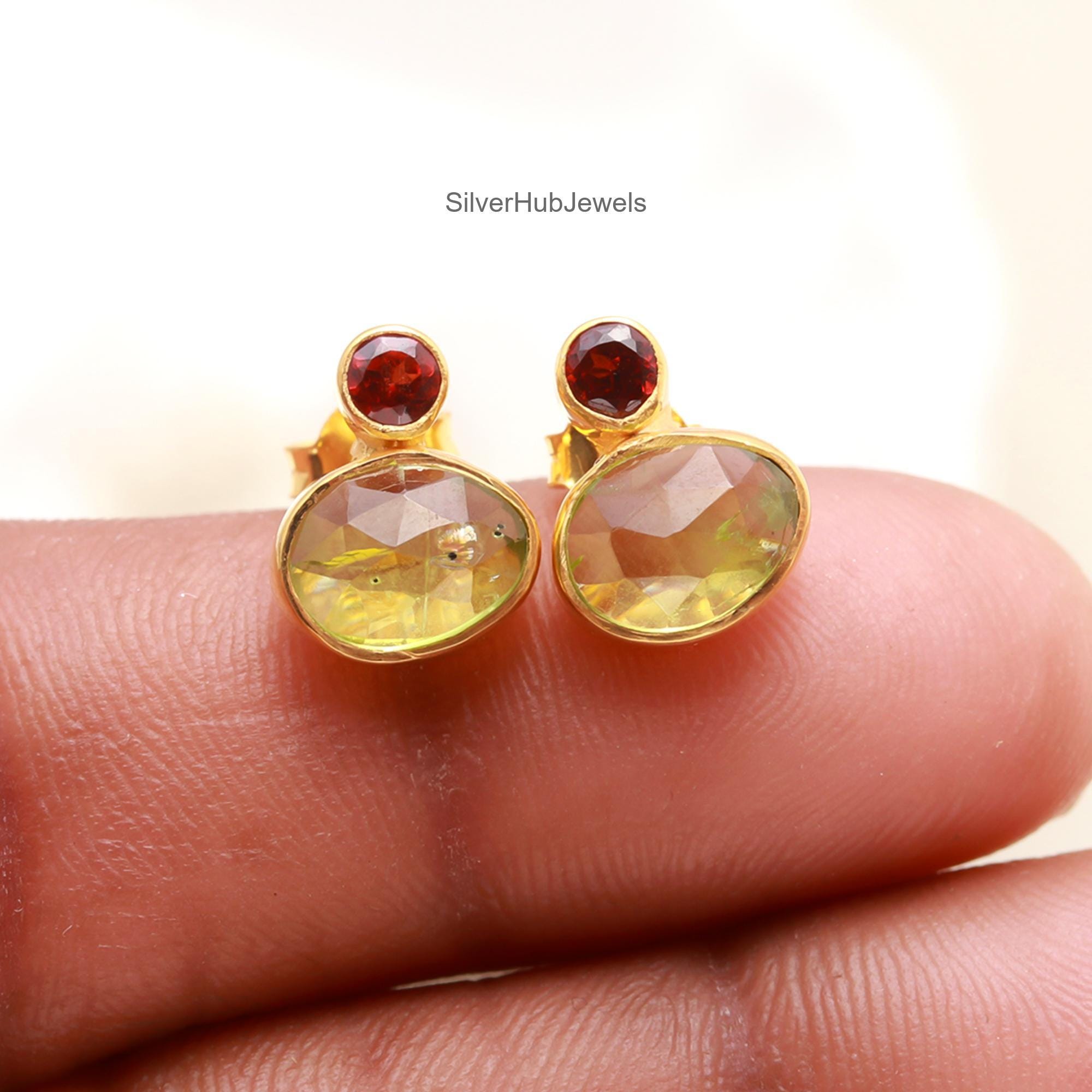 August Birth Stone Stud Earrings