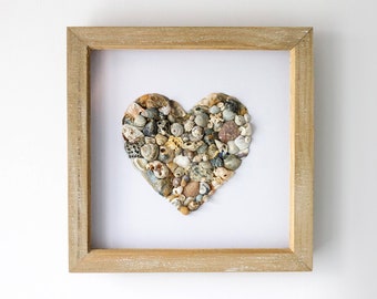 Heart Shell Art Picture Frame | Handmade | Perfect Engagement/Proposal/Birthday Gift