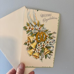 Carte de félicitations de mariage vintage douce/carte de mariage vtg pour cadeau carte de voeux de mariage de félicitations pour des amis carte de voeux de mariage vtg