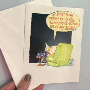 Sweet vintage Ziggy Thinking of You Card / carte et enveloppe des années 90 Ziggy vous manquez carte drôle tu me manques carte carte de voeux carte Ziggy ami