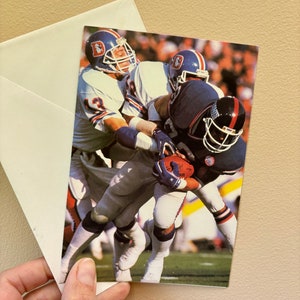 carte d'anniversaire football vintage / carte d'anniversaire NFL des années 80 carte d'anniversaire sport unique carte nfl pour lui carte d'anniversaire Giants vs Broncos
