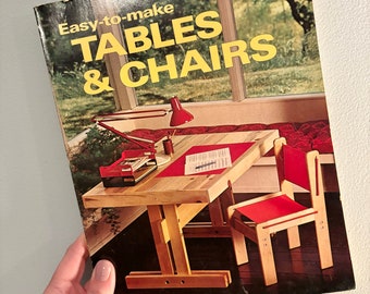 Vintage Copy Easy to Make Tables & Chairs / 1970s wood furniture Patterns wood table pattern book for woodworker retro decor home how to bo