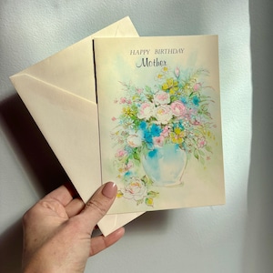 Carte d'anniversaire vintage à maman / carte de voeux floral vtg carte d'anniversaire maman pour cadeau carte d'anniversaire mère carte cadeau vintage maman de sa fille