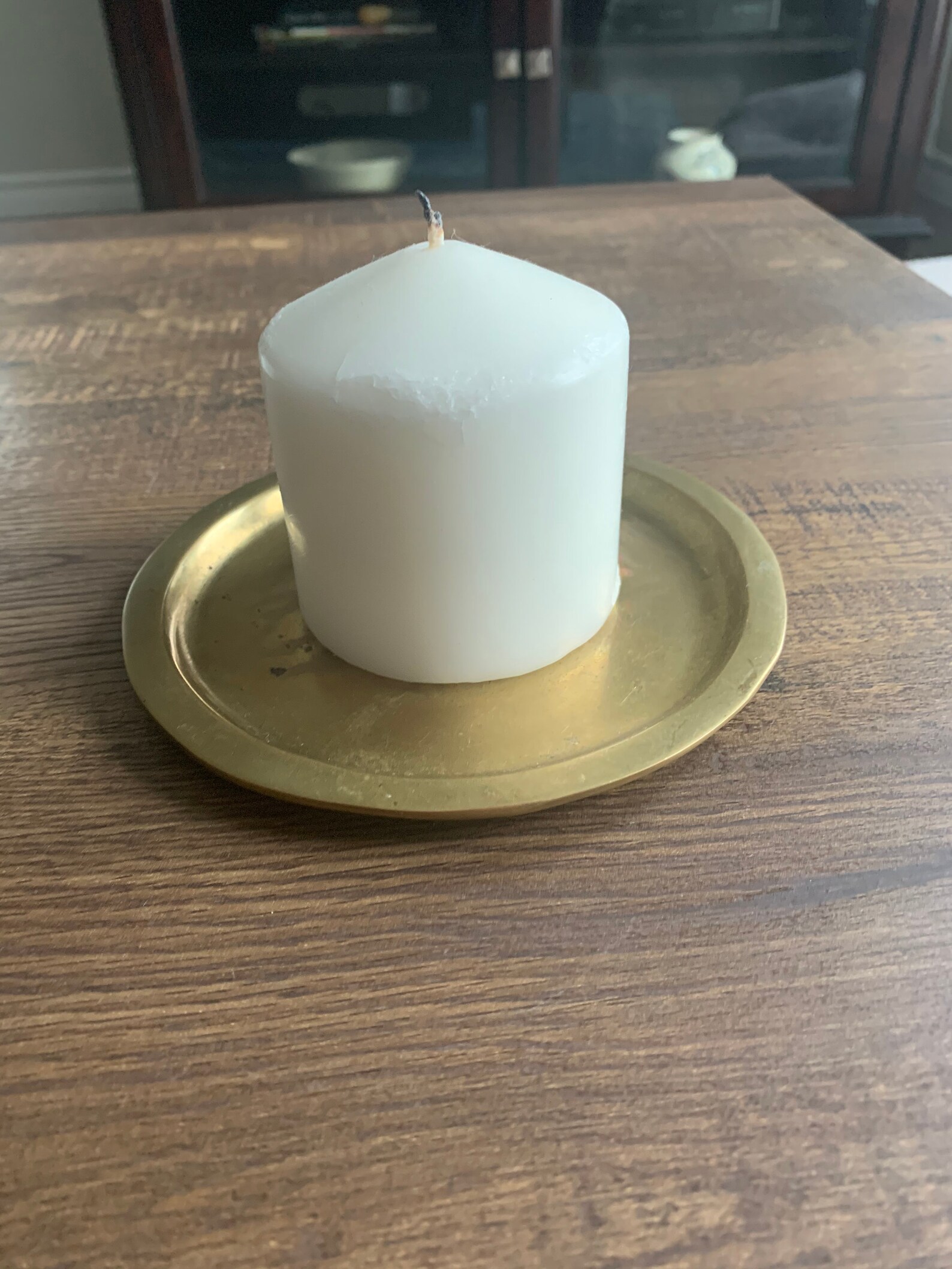 Vintage Brass Trinket Dish / Brass Candle Plate / Brass Desk Etsy