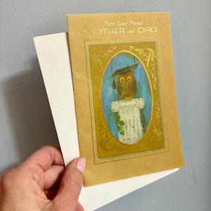 Carte vintage pour un diplômé de la part d'un parent / Félicitations, diplômé, félicitations, diplômé du secondaire, carte de félicitations pour diplômé universitaire, carte de voeux pour diplômé universitaire