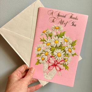 Carte de remerciement florale vintage à grouper/carte de remerciement florale vtg avec fleurs carte de remerciement vtg pour collègues de travail merci pour les amis