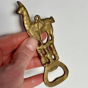 Vintage Brass Llama Bottle Opener / vintage llama mixology brass bottle opener beer drinker gift host brass bar cart accessory bottle opener