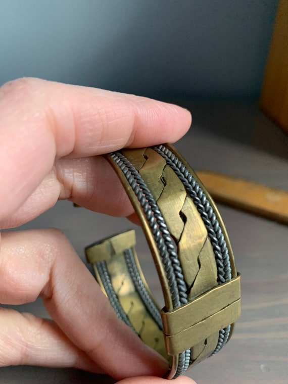 Vintage Large Sized Brass Unisex Cuff Bracelet / … - image 4