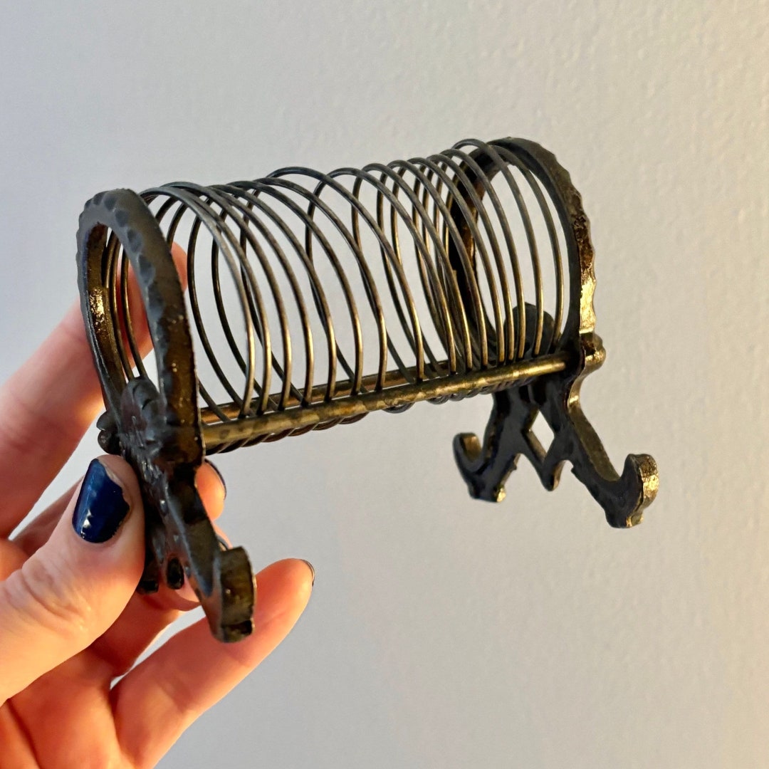 Antique Cast Iron Coil Letter Holder K Diamond Victorian Spring Letter Sorter / Desk