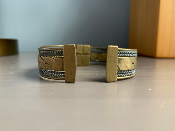 Vintage Large Sized Brass Unisex Cuff Bracelet / … - image 5