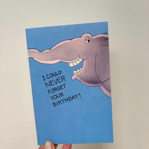 Carte d'anniversaire drôle vintage / carte de voeux d'anniversaire éléphant vintage carte vtg d'anniversaire désolé je n'ai pas oublié votre carte d'anniversaire