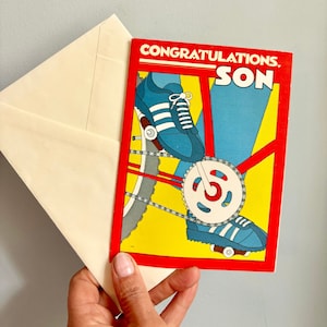 Carte de graduation vintage pour fils w verset de la Bible / carte de voeux vintage NOS carte de graduation fils vtg pour voeux de diplômé du secondaire
