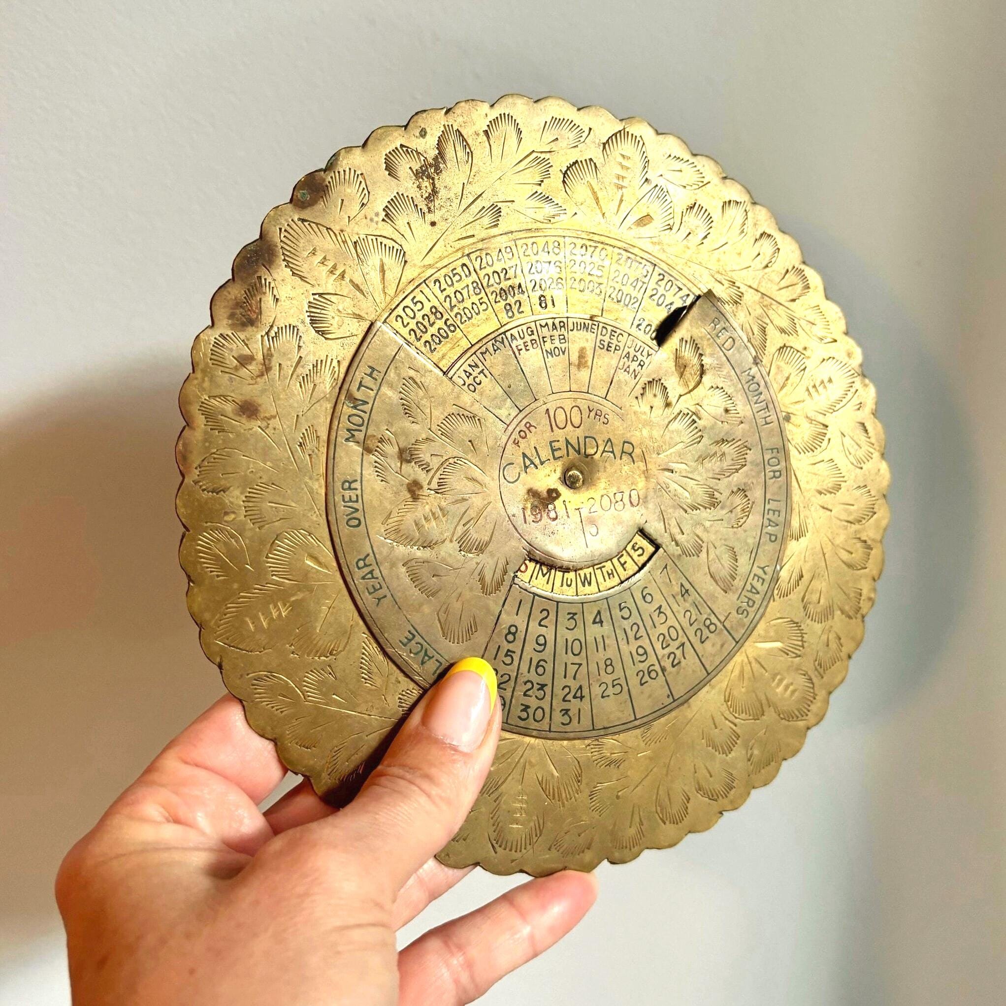 Brass Perpetual Calendar - Etsy Brass Perpetual Calendar - Etsy