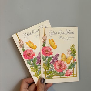 Cartes de remerciement florales vintage / lot de 2 cartes de remerciement florales vintage pour enseignant Carte de remerciement pour un ami pour maman